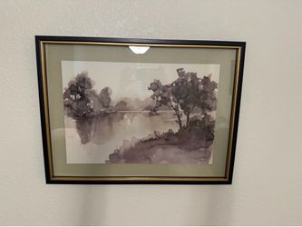 Framed Watercolor Landscape Wall Art
