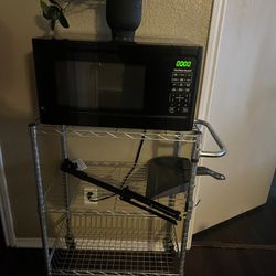 Microwave and Cart