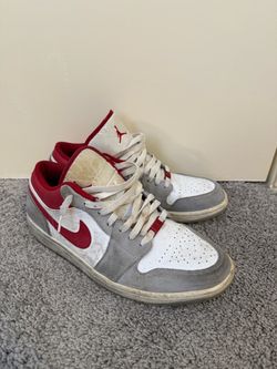 Air Jordan 1 Low Grey Red White Sneakers
