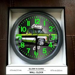 Chevy C10 Bagged Glow in the Dark Wall Clock Garage Shop Wall Clock New!