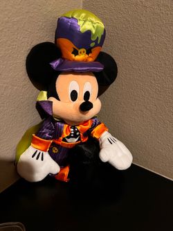 Disney Store Mickey Mouse & Minnie mouse bat Skeleton Plush Halloween 15''