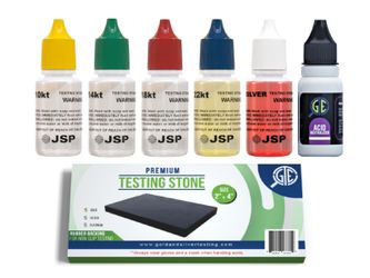 Gold and Silver Jewelry Testing Solutions Kit 10k 14k 18k 22k 24k Scratch Stone Acid Test Scrap Bars