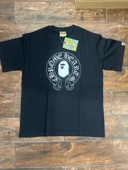black chrome hearts x bape tee shirt size medium