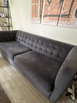 Blue Tufted Velvet Sofa