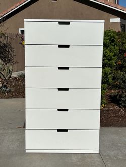 Tall White 6 Drawer Dresser Chest of Drawers Furniture Great Condition