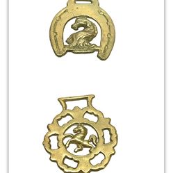 Pair Of Vintage Horse Brasses,  Door Knockers Or Bottle Openers