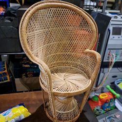 Child's Wicker Peacock Chair 