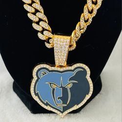20" Or 24" Memphis Grizzlies Iced Chain Necklace message me color choice 