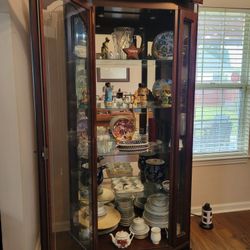 2xs Cherry Wood Cabinet With 5 Shelves (4 are Glass)