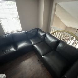 2021 Black Leather Sectional 