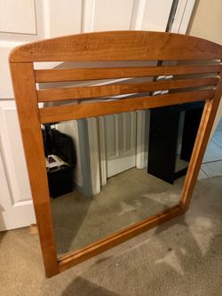 Wood dresser with vanity mirror