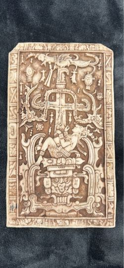 Mayan King Pakal Sarcophagus Lid Replica Wall Plaque - 10” x 6”