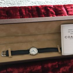 Coach Women’s Watch Black Leather Band