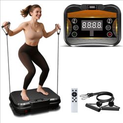 Vibration Plate Exercise Machine with Resistance Bands