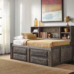 Cheyenne Bed Hutch-Driftwo (bed Frame)
