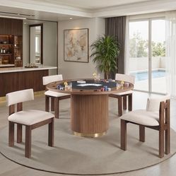 Poker Game Table Set, Free Delivery ✅ Modern Round Poker Table, Can Be Converted To Dining Table 