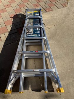 Werner 5 in 1 Multi Position Pro 26 ft. Reach Aluminum Adjustable Multi Position Ladder