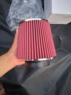 3.5 Inch Red Washable Dry Cone Air Filter