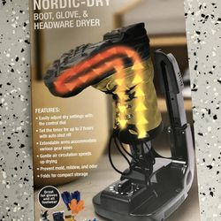 Brookstone Nordic-Dry Boot Glove & Headware Dryer New in Box