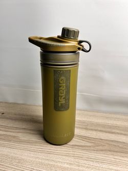 GRAYL GeoPress 24 oz Water Purifier & Water Filter Bottle, Olive Drab Purifies Water in 8 Seconds for Hiking, Backpacking, Camping, Survival & Travel,