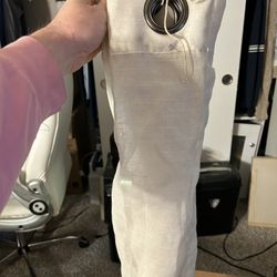 White Curtain Panel With Grommet.  Option 1.