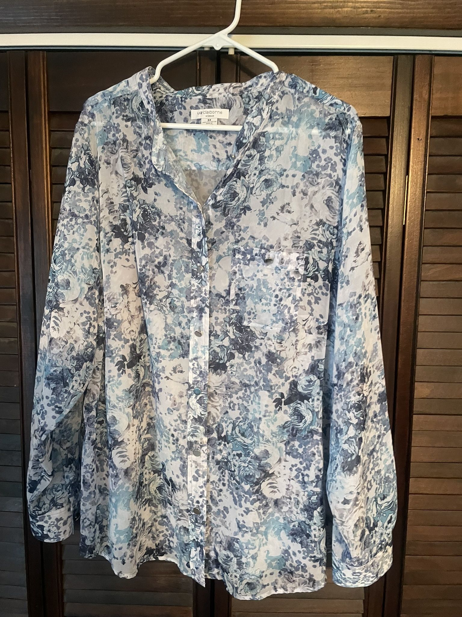 Liz Claiborne Sheer Floral Blouse