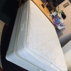 ⭐️⭐️⭐️⭐️-$345 cama queen-1 white queen mattresses/box springs (box springs choice of blue or brown as white one sold) ($345 for each of bed  (mattress