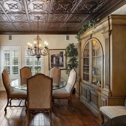 Grand Georgian Style Solid Oak Baker China Cabinet Bookcase Breakfront