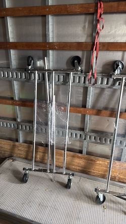 Chrome Rolling Garment Rack on Wheels