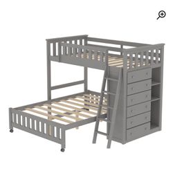 Twin/Full Bunk Bed With Dresser 
