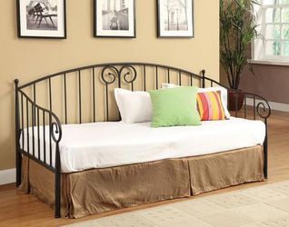 💎Metal Twin Size Daybed Black Day Bed Frame Cama💎