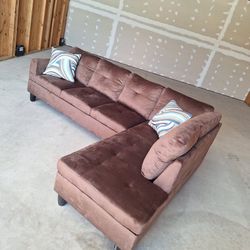 Small Sofa Brown Velvet $360 FIRM