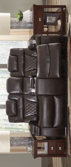 Warnerton Chocolate Power Reclining Loveseat