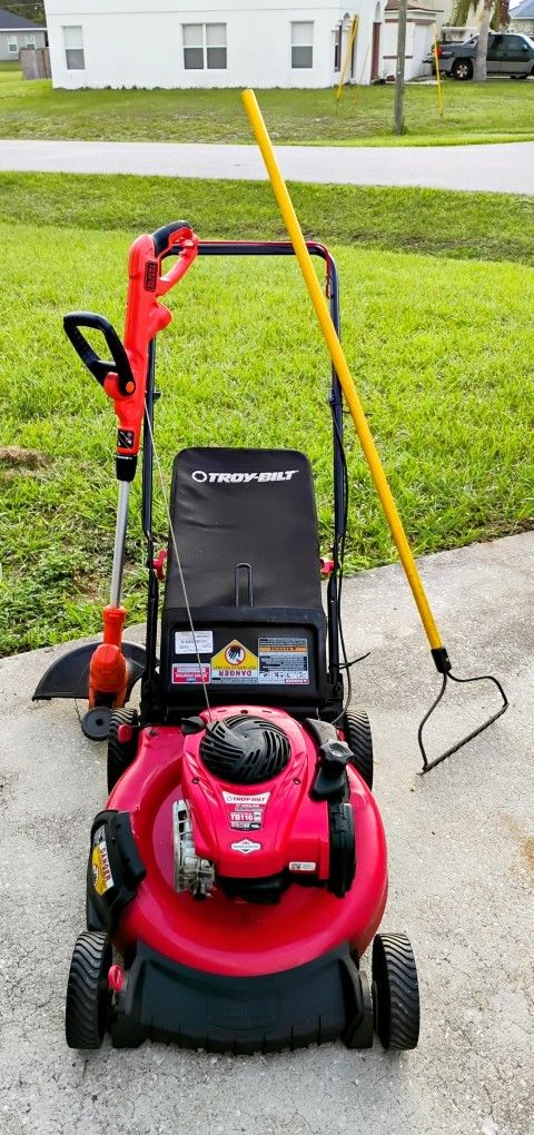 Lawnmower, Trimmer, Rake, Selling All 3