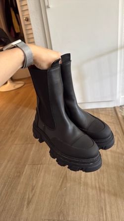 GANNI Black Leather Boots