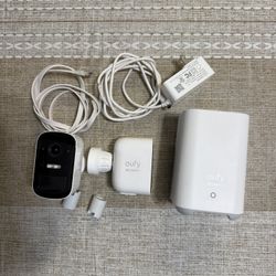 Eufy Security Camera System Bundle – HomeBase + Outdoor Cam + Motion Sensor – Like New