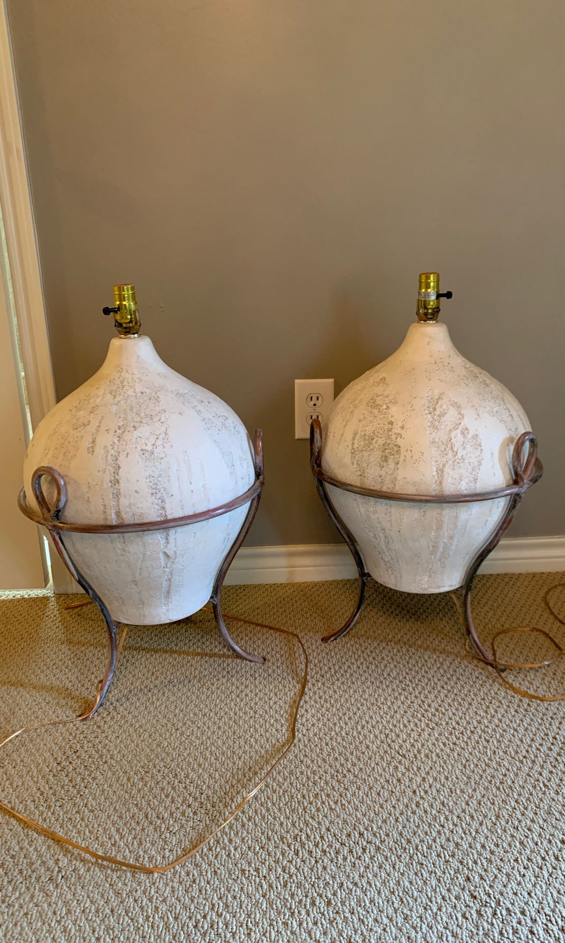 Two stone lamps from local design store