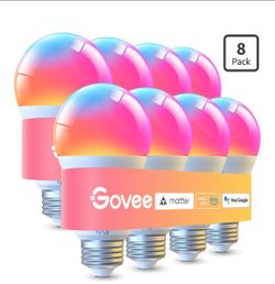 Govee LED Smart Light Bulbs, 1000LM RGBWW A19 75W E26 Base 8 Pack
Color Changing Light Bulb,
