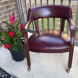 Fox Leather Burgundy Chair 