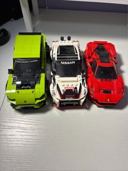 Lego cars ( ferrari, nissan, lamborghini urus) with Lego mechs,