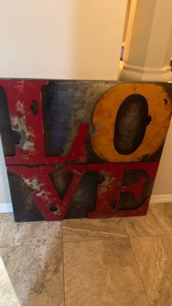 LOVE Metal Wall Art Sign