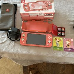 Pink Nintendo Switch Lite With 4 Games