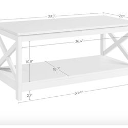 White Coffee Table 39.5 X 20x18