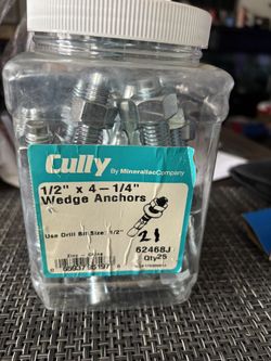 1/2" X 4 1/4" Wedge Anchors ( Hardware )