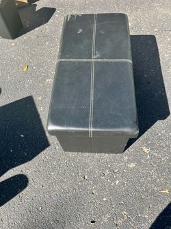 Black Faux Leather Storage Ottoman