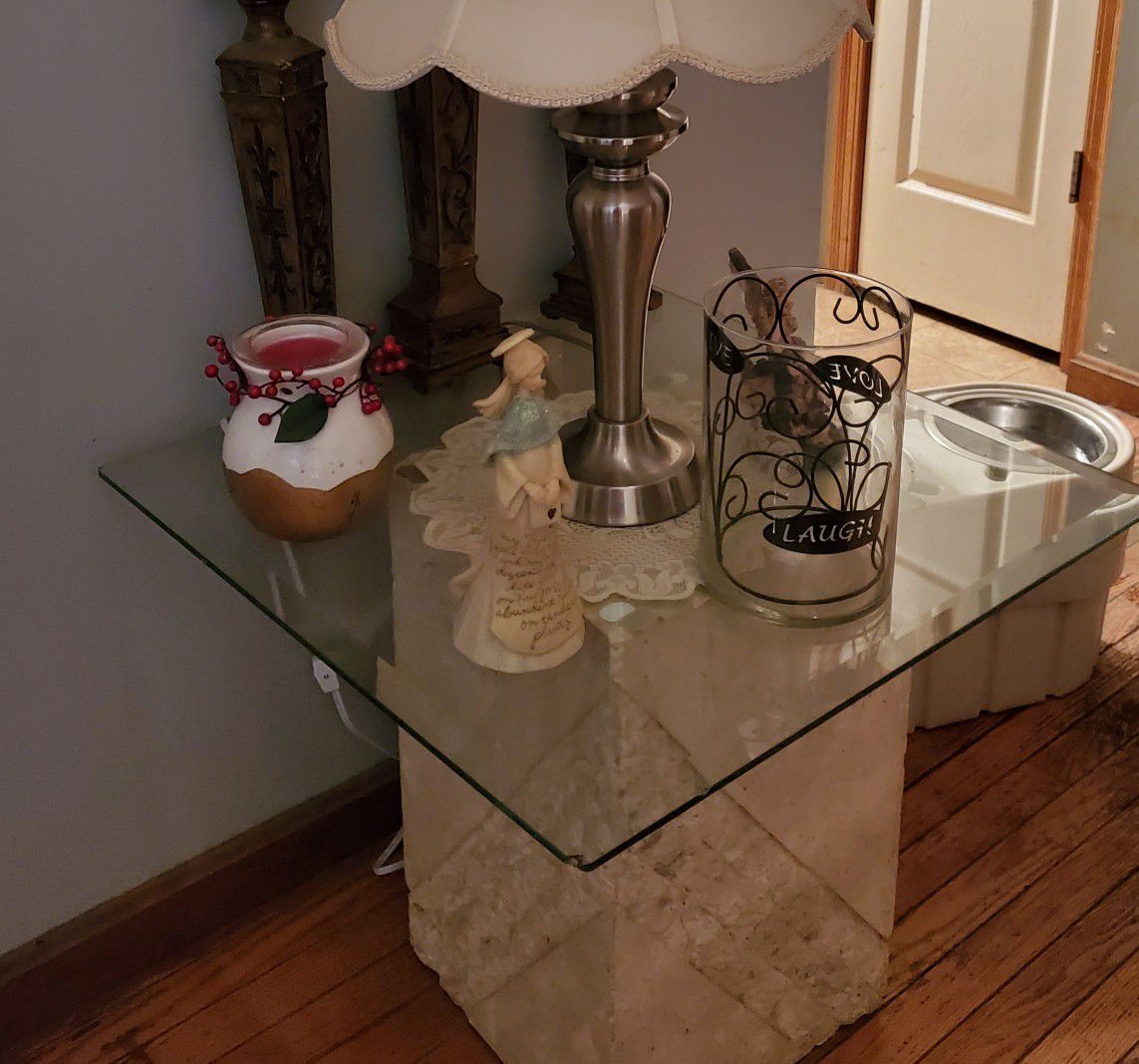 Glass end table, coffee table and console table