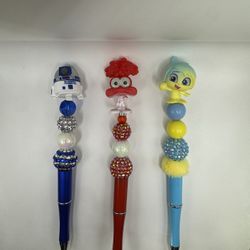Ballpoint Pen with Character Topper & Decorative Beads