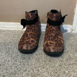 Leopard print boots