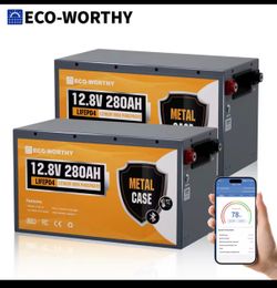 ECO-WORTHY 12.8V 280AH LiFePO4 Battery 2-Pack
