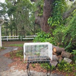 Horizontal White Horizontal Bird Cage 3 Doors Without Pan 